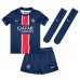 Paris Saint-Germain Bradley Barcola #29 Replika babykläder Hemmaställ Barn 2024-25 Kortärmad (+ korta byxor)